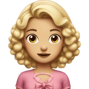 Cartoon girl in dress with bow in her hair sticker