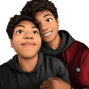 boys sharing a joyful moment sticker