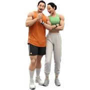 gym buddies workout scene sticker