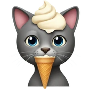 cat with ice cream sticker