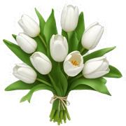 white tulip bouquet  sticker