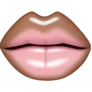 rose pastel pink lips with brown outline sticker