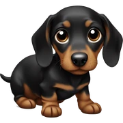 Black and brown dachshund puppu sticker