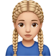 girl with French braids sticker