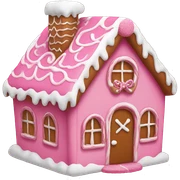 A pink gingerbread house sticker