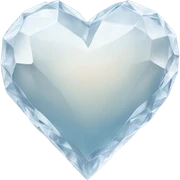 White crystal heart sticker