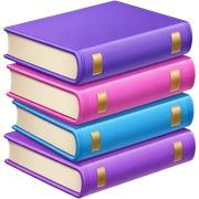 Blue pink and purple books  sticker