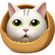Cat hiding food sticker