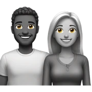 smiling couple in greyscale sticker