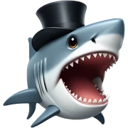 Shark with a top hat sticker