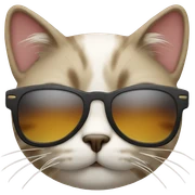 Cat with sunglasses sticker
