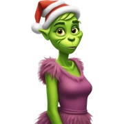 Grinch in a dress sticker