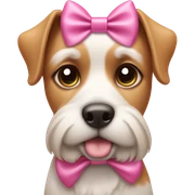 dog with pink bow sticker