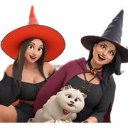 witches enjoying a festive feast sticker