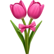Pink tulips with a bow sticker