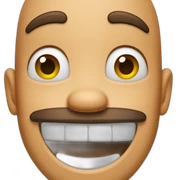 Goofy face sticker
