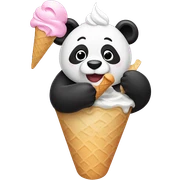 Panda eating ice cream sticker