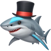 Shark with a top hat sticker