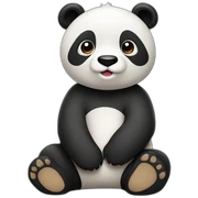 Panda tierno sentado jugando sticker