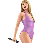 singing girl in swimsuit sticker