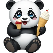 Panda eating ice cream sticker