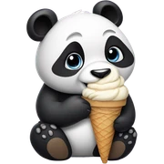 Panda eating ice cream sticker