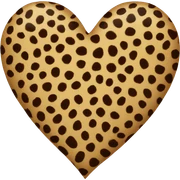 Cheetah print heart sticker