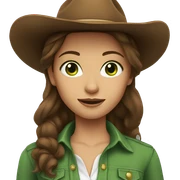 Cowgirl with brown hair and green eyes sticker