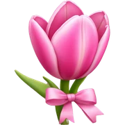 Pink tulips with a bow sticker