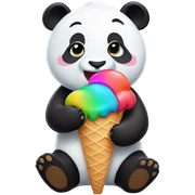 Panda eating ice cream sticker