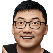 smiling boy in black shirt sticker