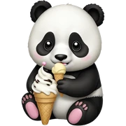 Panda eating ice cream sticker