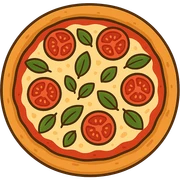 flat toon margherita pizza sticker
