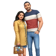 cool couple in denim sticker