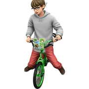 boy on bicycle outdoors sticker