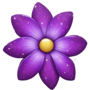 purple flower with sparkles sticker
