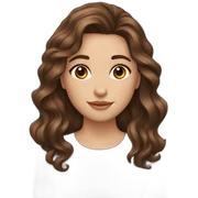 Brown hair brown eyes wavy hair girl sticker