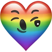Rainbow heart sticker