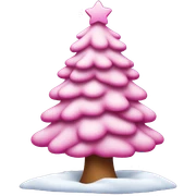Pink Christmas tree with snow sticker