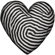 black and white striped heart  sticker
