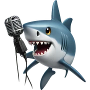 Shark with a microphone sticker