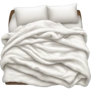 thick white messy blanket lying on doube bed sticker