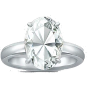 Oval diamond on a silver band sticker