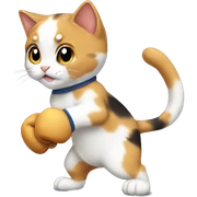 calico kitten boxing sticker