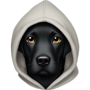 Black Labrador wearing a hoodie  sticker