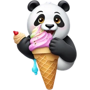 Panda eating ice cream sticker