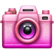 Pink ombre camera with glitter  sticker