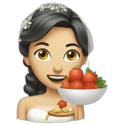 Bride eating sticker