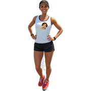 smiling girl in black shorts sticker