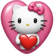 Hello kitty with a heart sticker